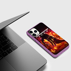 Чехол iPhone 11 Pro матовый Терминатор зеро постер, цвет: 3D-фиолетовый — фото 2