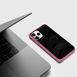 Чехол iPhone 11 Pro матовый Геометрия полосы текстура, цвет: 3D-малиновый — фото 2