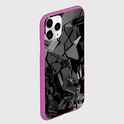Чехол iPhone 11 Pro матовый Битое стекло, цвет: 3D-фиолетовый — фото 2