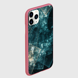Чехол iPhone 11 Pro матовый Абстрактный космос геометрия, цвет: 3D-малиновый — фото 2