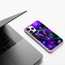 Чехол iPhone 11 Pro матовый Космическая кобра, цвет: 3D-розовый — фото 2