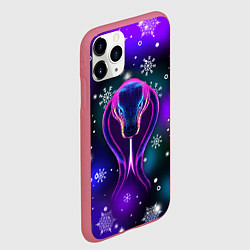 Чехол iPhone 11 Pro матовый Космическая кобра, цвет: 3D-малиновый — фото 2