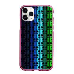 Чехол iPhone 11 Pro матовый Marshmello gradient, цвет: 3D-малиновый