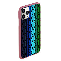 Чехол iPhone 11 Pro матовый Marshmello gradient, цвет: 3D-малиновый — фото 2