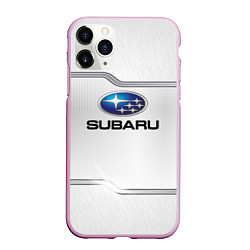 Чехол iPhone 11 Pro матовый Subaru auto steel metal, цвет: 3D-розовый