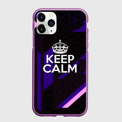 Чехол iPhone 11 Pro матовый Ceep Calm, цвет: 3D-фиолетовый