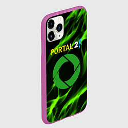 Чехол iPhone 11 Pro матовый Portal green flame, цвет: 3D-фиолетовый — фото 2