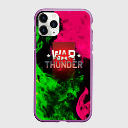 Чехол iPhone 11 Pro матовый Warthunder flame fight, цвет: 3D-фиолетовый