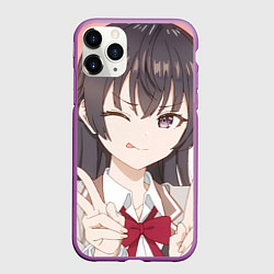 Чехол iPhone 11 Pro матовый Аля иногда кокетничает со мной по русски Юки, цвет: 3D-фиолетовый