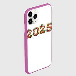 Чехол iPhone 11 Pro матовый Надпись новогодняя 2025 из пряников, цвет: 3D-фиолетовый — фото 2