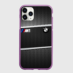 Чехол iPhone 11 Pro матовый BMW металлическая сетка, цвет: 3D-фиолетовый