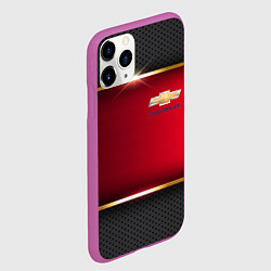 Чехол iPhone 11 Pro матовый Chevrolet metal auto, цвет: 3D-фиолетовый — фото 2