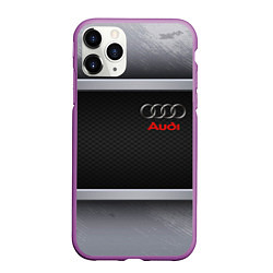 Чехол iPhone 11 Pro матовый Audi metal texture, цвет: 3D-фиолетовый