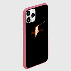 Чехол iPhone 11 Pro матовый Resident Evil 5, цвет: 3D-малиновый — фото 2