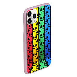 Чехол iPhone 11 Pro матовый Marshmello neon music dj, цвет: 3D-розовый — фото 2