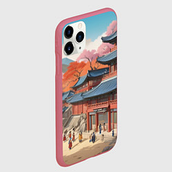 Чехол iPhone 11 Pro матовый Чосон иллюстрация, цвет: 3D-малиновый — фото 2