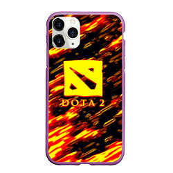 Чехол iPhone 11 Pro матовый DOTA2 огенный стиль текстура, цвет: 3D-фиолетовый