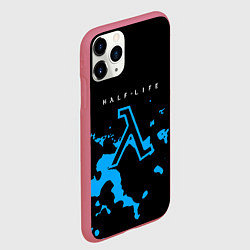 Чехол iPhone 11 Pro матовый Half life синий камуфляж, цвет: 3D-малиновый — фото 2
