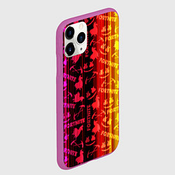 Чехол iPhone 11 Pro матовый Fortnite neon game, цвет: 3D-фиолетовый — фото 2