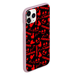 Чехол iPhone 11 Pro матовый Fortnite pattern game red, цвет: 3D-розовый — фото 2