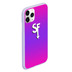 Чехол iPhone 11 Pro матовый Sally Face neon gradient, цвет: 3D-светло-сиреневый — фото 2