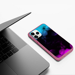 Чехол iPhone 11 Pro матовый Градиент - дым, цвет: 3D-малиновый — фото 2