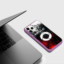 Чехол iPhone 11 Pro матовый Portal брызги красок, цвет: 3D-фиолетовый — фото 2