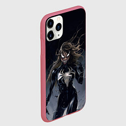 Чехол iPhone 11 Pro матовый Женщина Веном, цвет: 3D-малиновый — фото 2