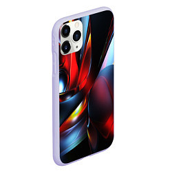 Чехол iPhone 11 Pro матовый Абстрактные волны геометрия, цвет: 3D-светло-сиреневый — фото 2