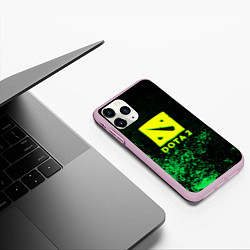 Чехол iPhone 11 Pro матовый DOTA2 кислотное лого краски, цвет: 3D-розовый — фото 2