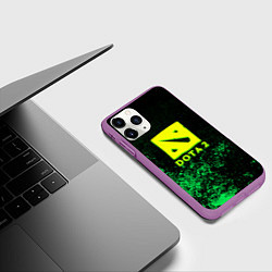 Чехол iPhone 11 Pro матовый DOTA2 кислотное лого краски, цвет: 3D-фиолетовый — фото 2