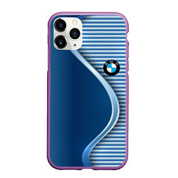 Чехол iPhone 11 Pro матовый BMW текстура, цвет: 3D-фиолетовый