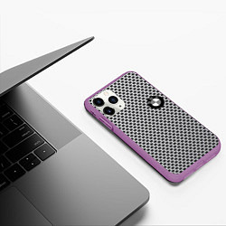 Чехол iPhone 11 Pro матовый BMW carbon steel auto, цвет: 3D-фиолетовый — фото 2