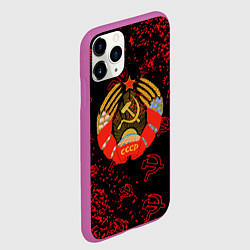 Чехол iPhone 11 Pro матовый СССР паттерн стиль, цвет: 3D-фиолетовый — фото 2