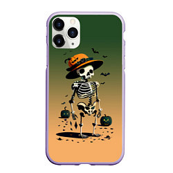 Чехол iPhone 11 Pro матовый Funny skeleton - ai art fantasy, цвет: 3D-светло-сиреневый