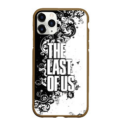 Чехол iPhone 11 Pro матовый The Last of Us узор чёрно белый, цвет: 3D-коричневый