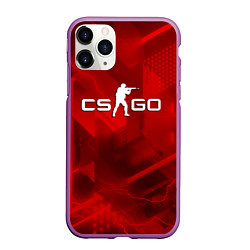 Чехол iPhone 11 Pro матовый CSGO абстракция, цвет: 3D-фиолетовый