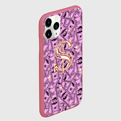 Чехол iPhone 11 Pro матовый Знак доллара - звезды, цвет: 3D-малиновый — фото 2