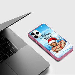 Чехол iPhone 11 Pro матовый Змейка в красной шапочке 2025, цвет: 3D-малиновый — фото 2