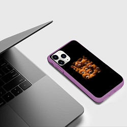Чехол iPhone 11 Pro матовый Куча меховых игрушечных медведей, цвет: 3D-фиолетовый — фото 2
