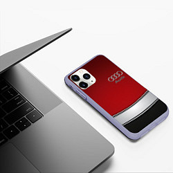 Чехол iPhone 11 Pro матовый Audi metal car steel, цвет: 3D-светло-сиреневый — фото 2