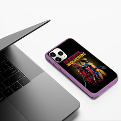 Чехол iPhone 11 Pro матовый Deadpool & Wolverine - film, цвет: 3D-фиолетовый — фото 2