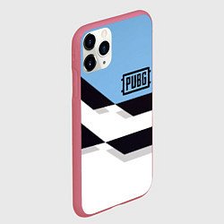 Чехол iPhone 11 Pro матовый PUBG geometry steel, цвет: 3D-малиновый — фото 2