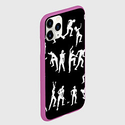 Чехол iPhone 11 Pro матовый Silhouettes of moving people, цвет: 3D-фиолетовый — фото 2