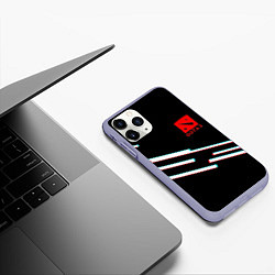 Чехол iPhone 11 Pro матовый DOTA2 lines, цвет: 3D-светло-сиреневый — фото 2