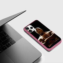 Чехол iPhone 11 Pro матовый Майк Тайсон бруклин, цвет: 3D-малиновый — фото 2