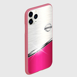 Чехол iPhone 11 Pro матовый Nissan auto metal, цвет: 3D-малиновый — фото 2