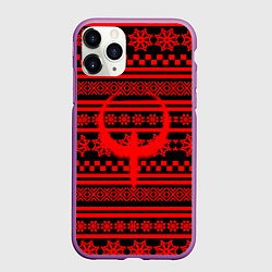 Чехол iPhone 11 Pro матовый Quake winter pattern, цвет: 3D-фиолетовый