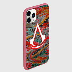 Чехол iPhone 11 Pro матовый Assassins Creed shadows japan, цвет: 3D-малиновый — фото 2