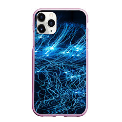 Чехол iPhone 11 Pro матовый Оптические волны, цвет: 3D-розовый